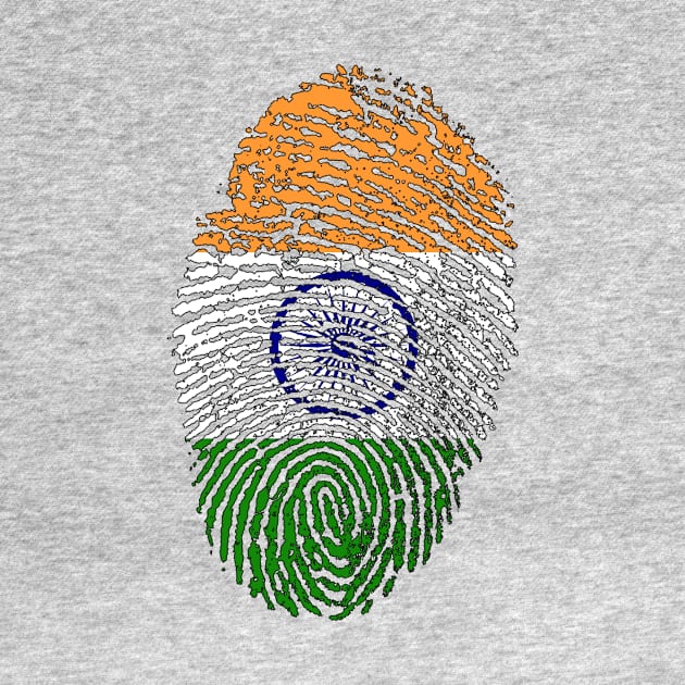 Indian Flag - India Flag - Fingerprint by Printaha